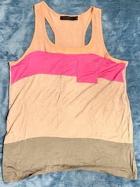 The Limited Pink Peach Gray Colorblock Racerback Tank